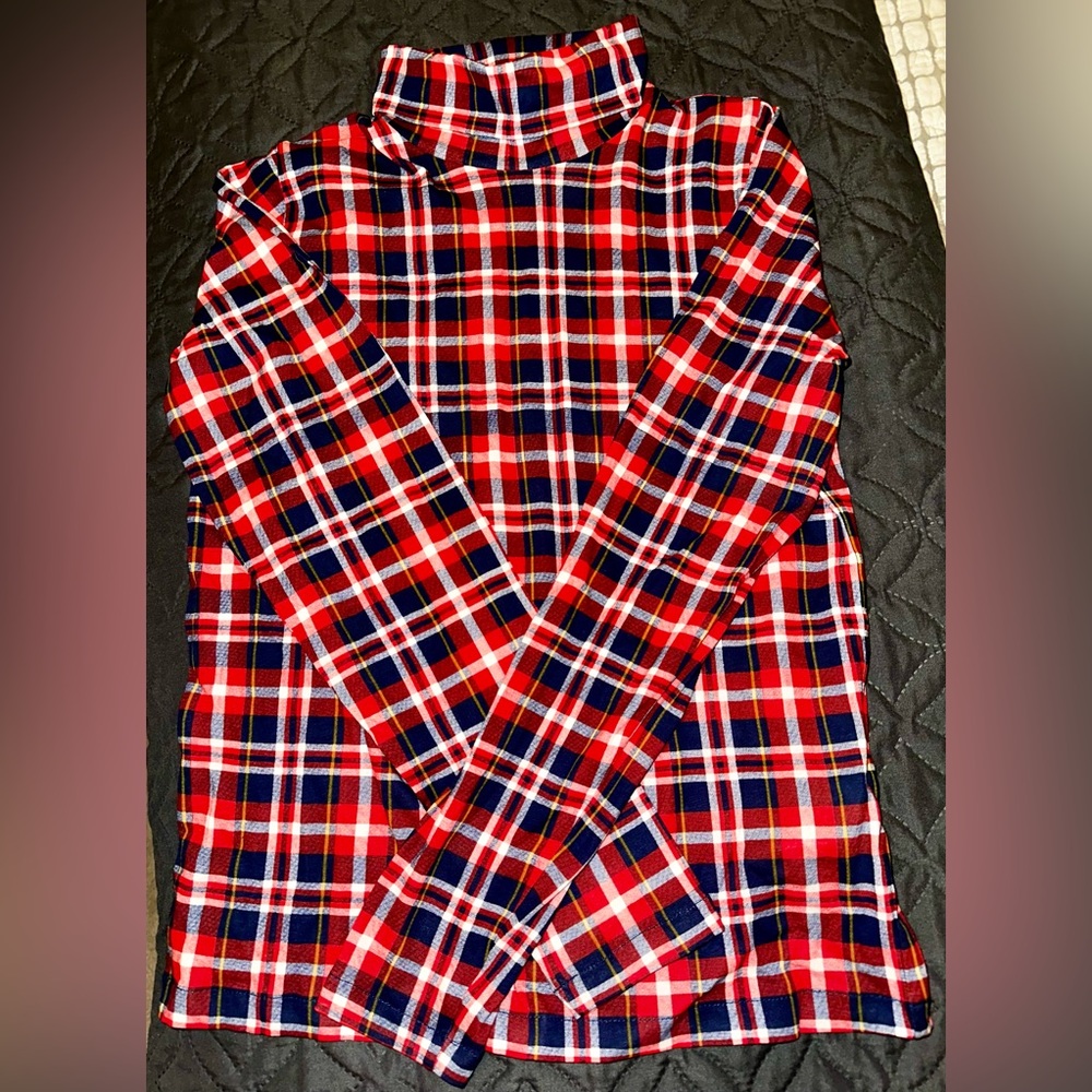 Plaid Long Sleeve Turtleneck